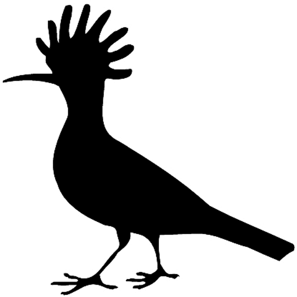 Fancy crested bird in silhouette vinyl sticker. Customize on line.      Animals Insects Fish 004-0932  